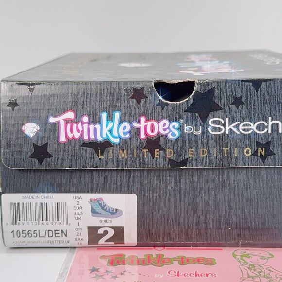 Skechers Twinkle Toes Limited Edition Girl’s Light Up Wings Glitter Boots 2 33.5 - Picture 10 of 11